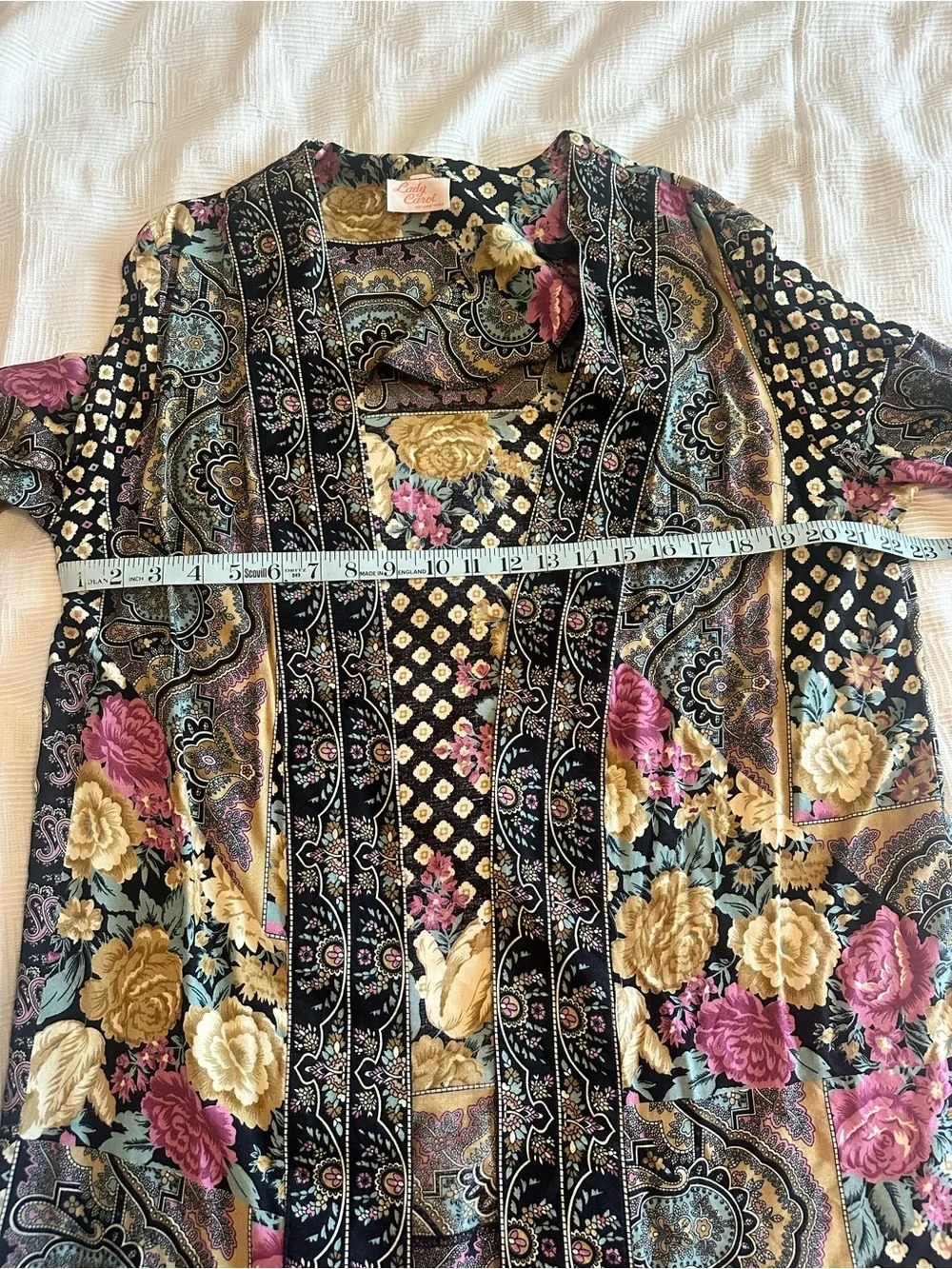 Vintage Floral Paisley Open-Front Jacket Black/Multi